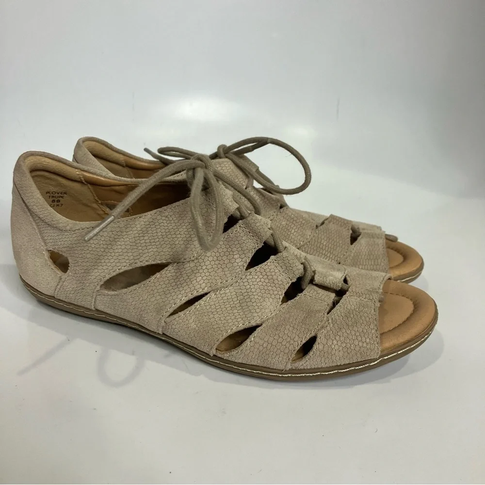 Earth plover gladiator style sandals taupe leather women’s size 8 casual neutral